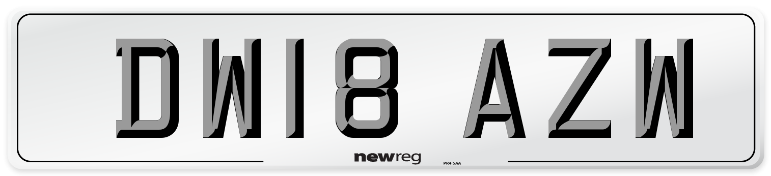DW18 AZW Number Plate from New Reg